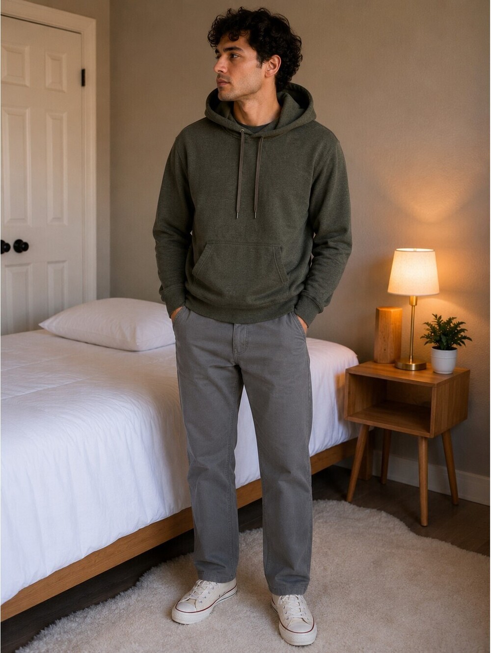 Amazon Essentials Men's Olive Green Hoodie Sweatshirt Size XL